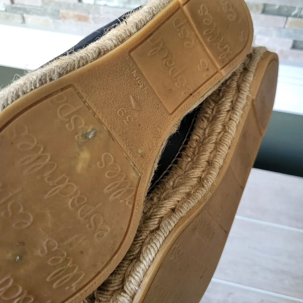 Eric Michael Serena Leather Espadrille Platform Sneakers Black 39‎ EU / 8.5-9 US